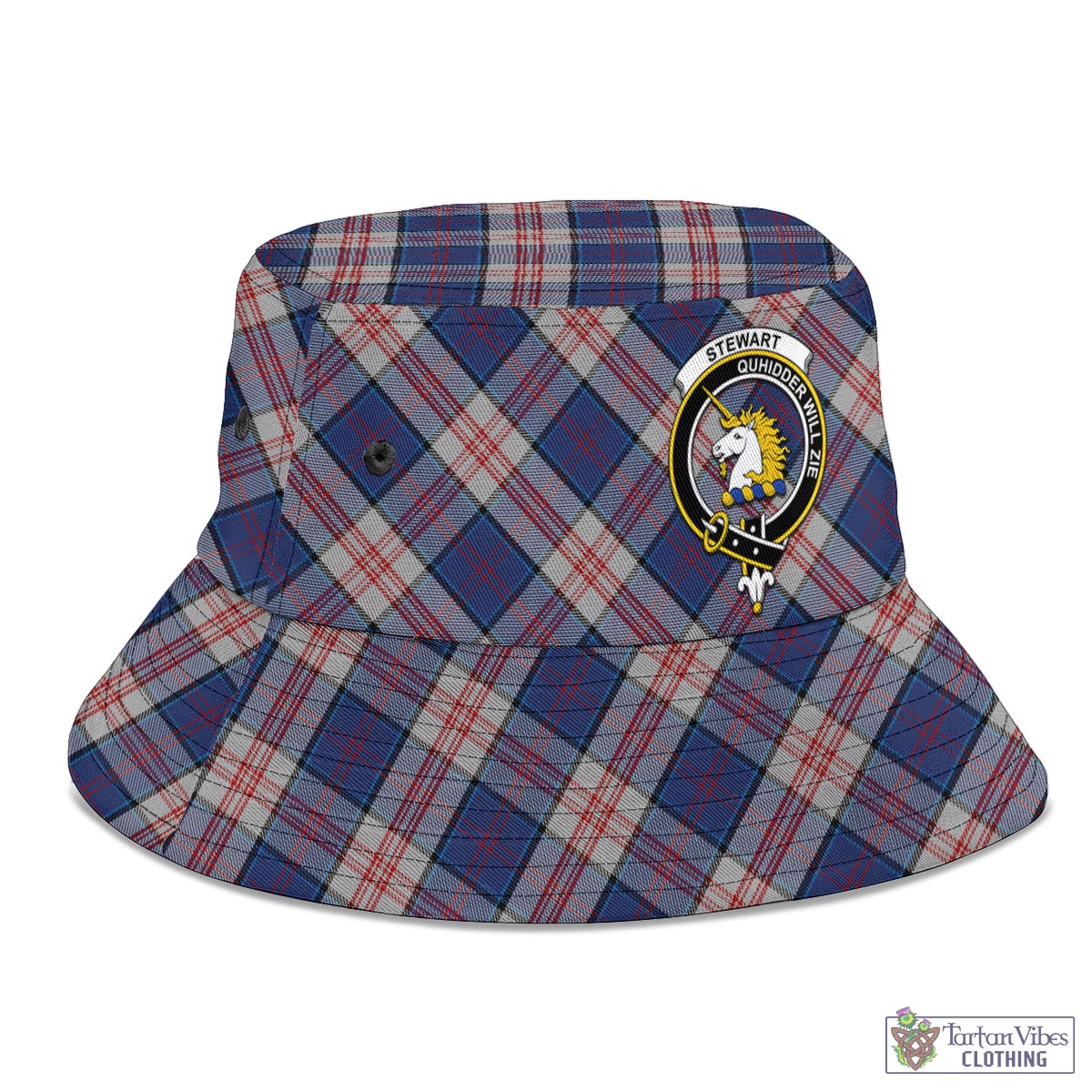 Tartan Vibes Clothing Stewart of Appin Hunting Dress Tartan Bucket Hat with Family Crest