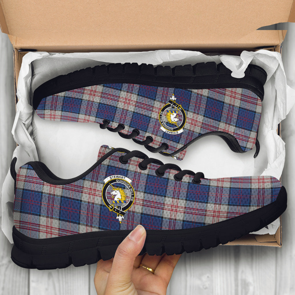 Stewart of Appin Hunting Dress Tartan Sneakers with Family Crest - Tartan Vibes Clothing