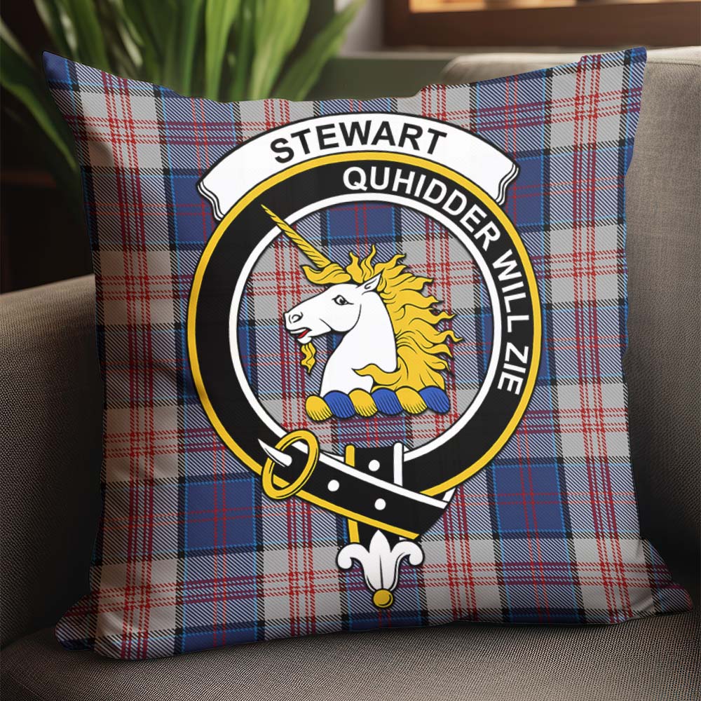 Stewart of Appin Hunting Dress Tartan Pillow Cover with Family Crest - Tartanvibesclothing