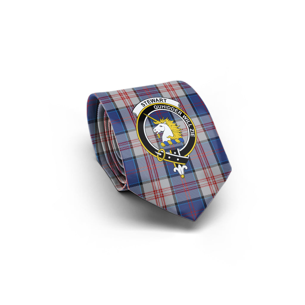 Stewart of Appin Hunting Dress Tartan Classic Necktie with Family Crest - Tartan Vibes Clothing