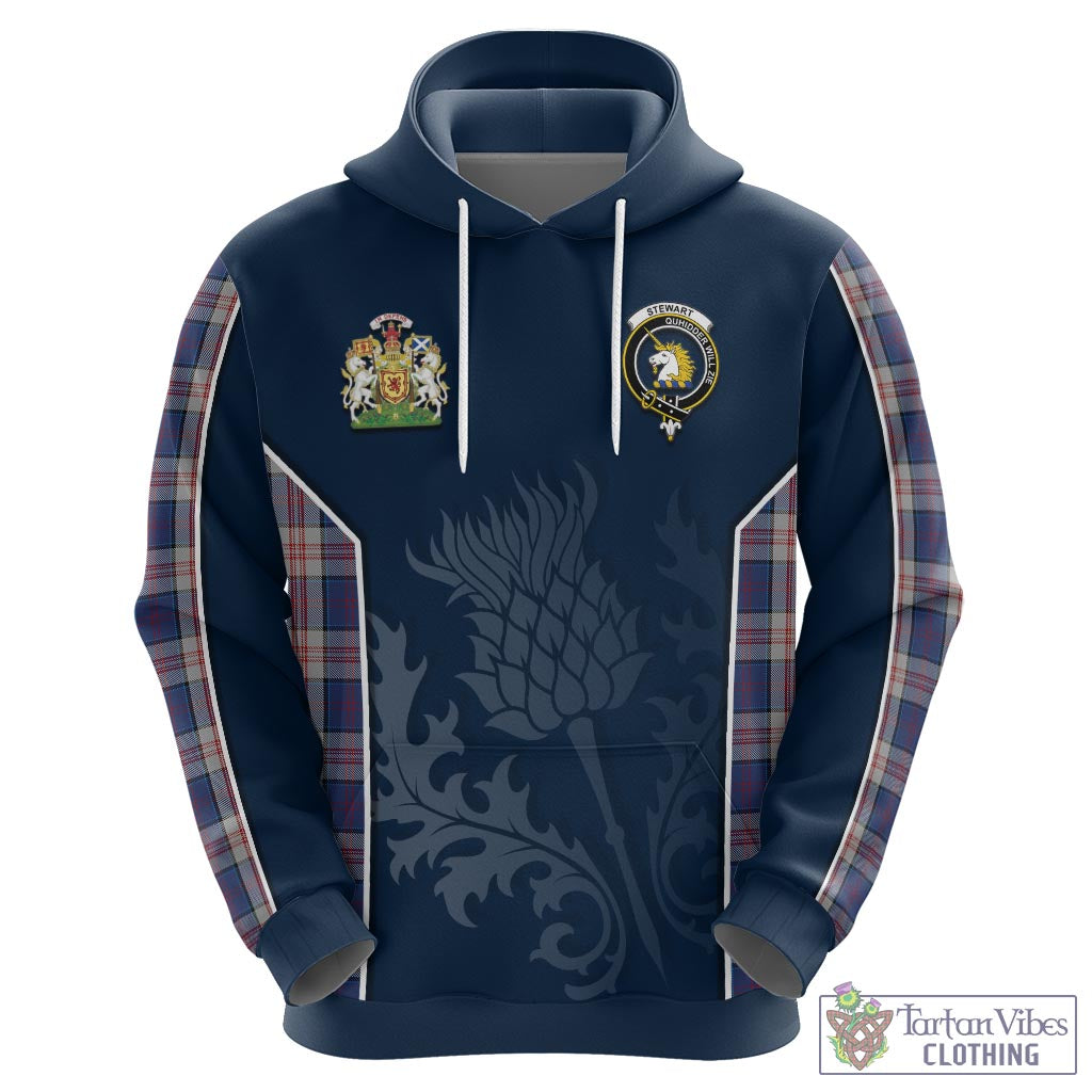 Tartan Vibes Clothing Stewart of Appin Hunting Dress Tartan Hoodie with Family Crest and Scottish Thistle Vibes Sport Style