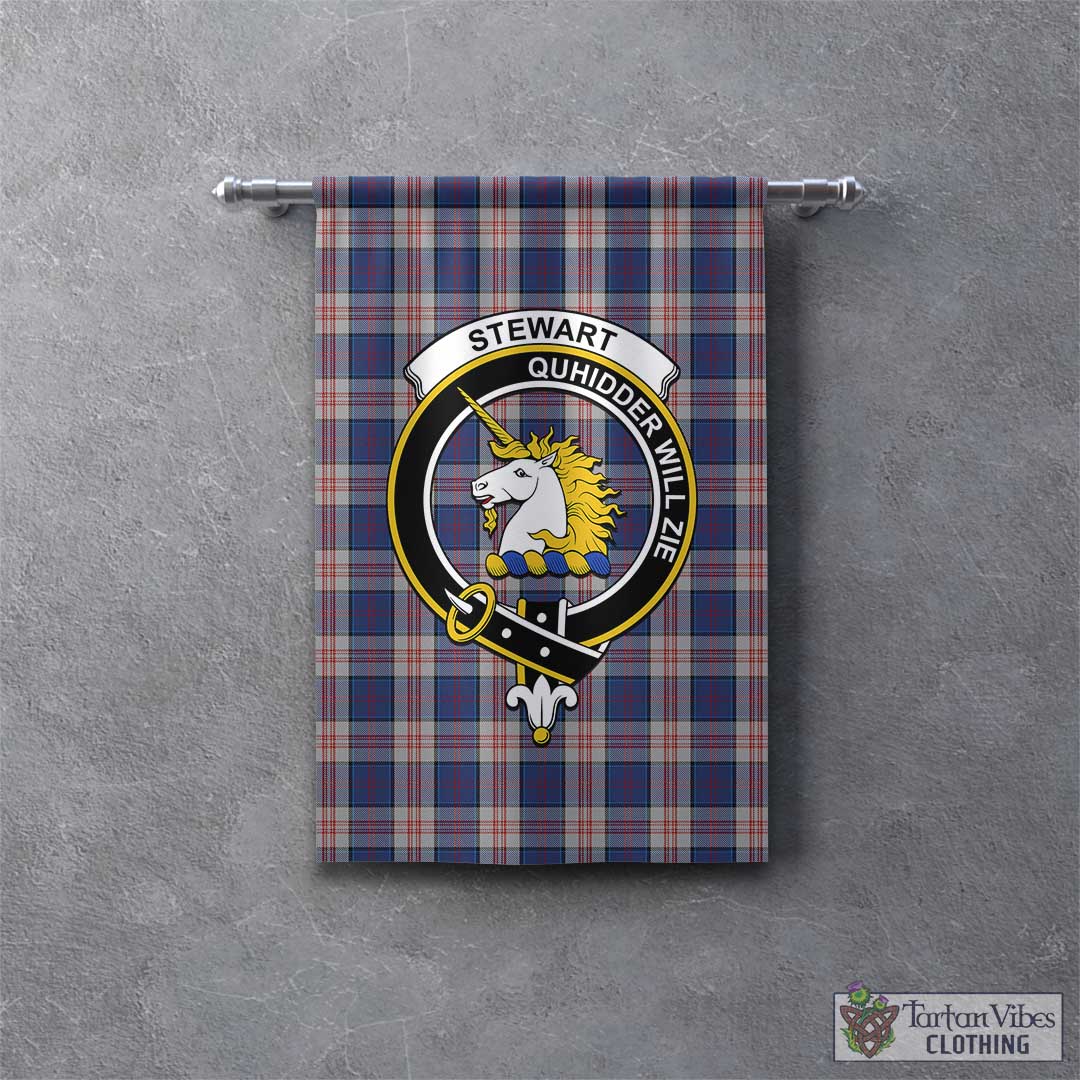 Tartan Vibes Clothing Stewart of Appin Hunting Dress Tartan Gonfalon, Tartan Banner with Family Crest