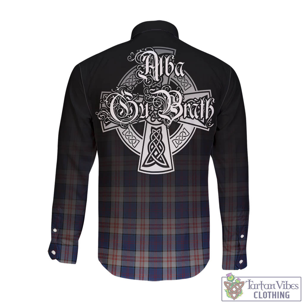 Tartan Vibes Clothing Stewart of Appin Hunting Dress Tartan Long Sleeve Button Up Featuring Alba Gu Brath Family Crest Celtic Inspired