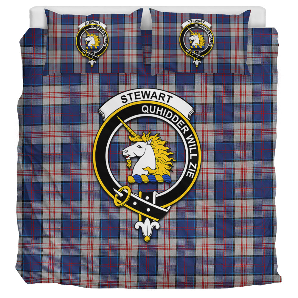 Stewart of Appin Hunting Dress Tartan Bedding Set with Family Crest UK Bedding Set UK Super King 104*94 inch - Tartan Vibes Clothing