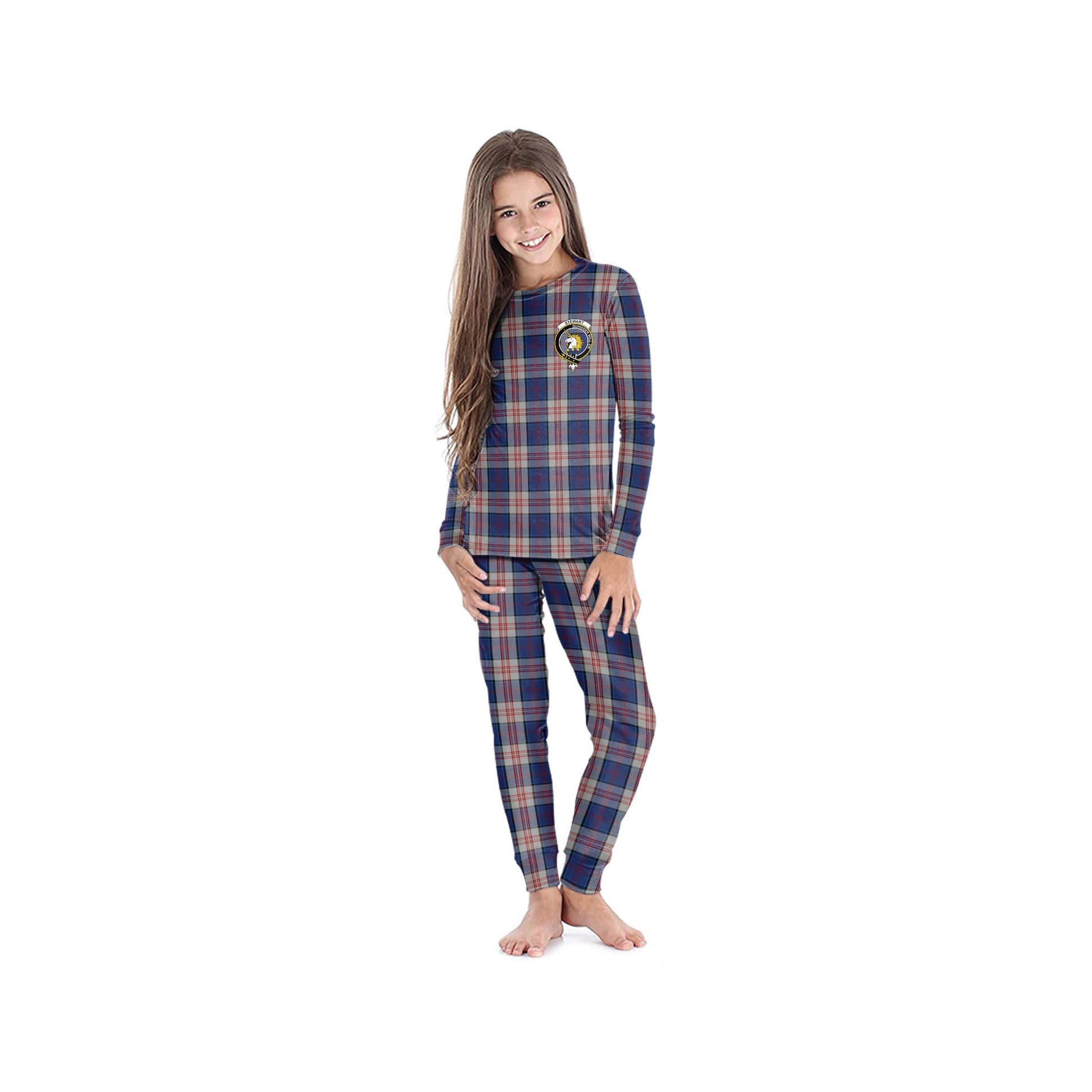 Stewart of Appin Hunting Dress Tartan Pajamas Family Set with Family Crest - Tartanvibesclothing