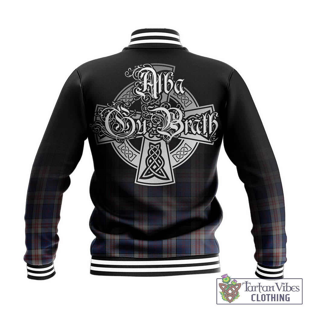 Tartan Vibes Clothing Stewart of Appin Hunting Dress Tartan Baseball Jacket Featuring Alba Gu Brath Family Crest Celtic Inspired