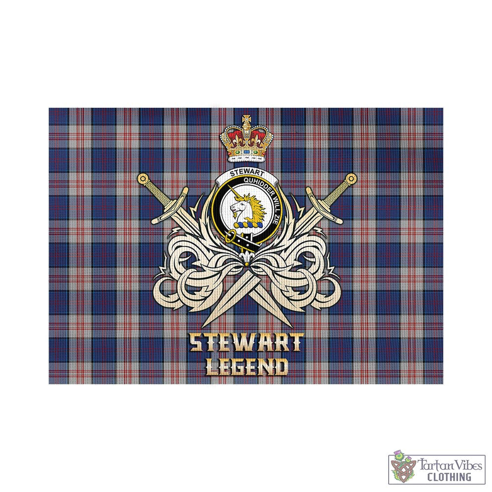 Tartan Vibes Clothing Stewart of Appin Hunting Dress Tartan Flag with Clan Crest and the Golden Sword of Courageous Legacy