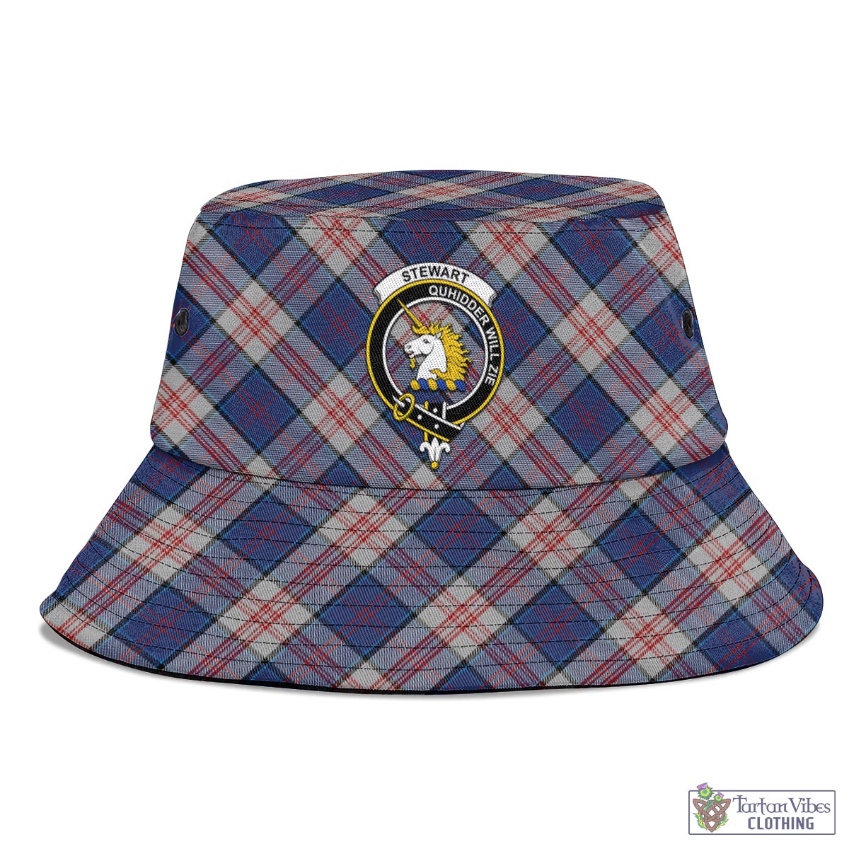 Tartan Vibes Clothing Stewart of Appin Hunting Dress Tartan Bucket Hat with Family Crest