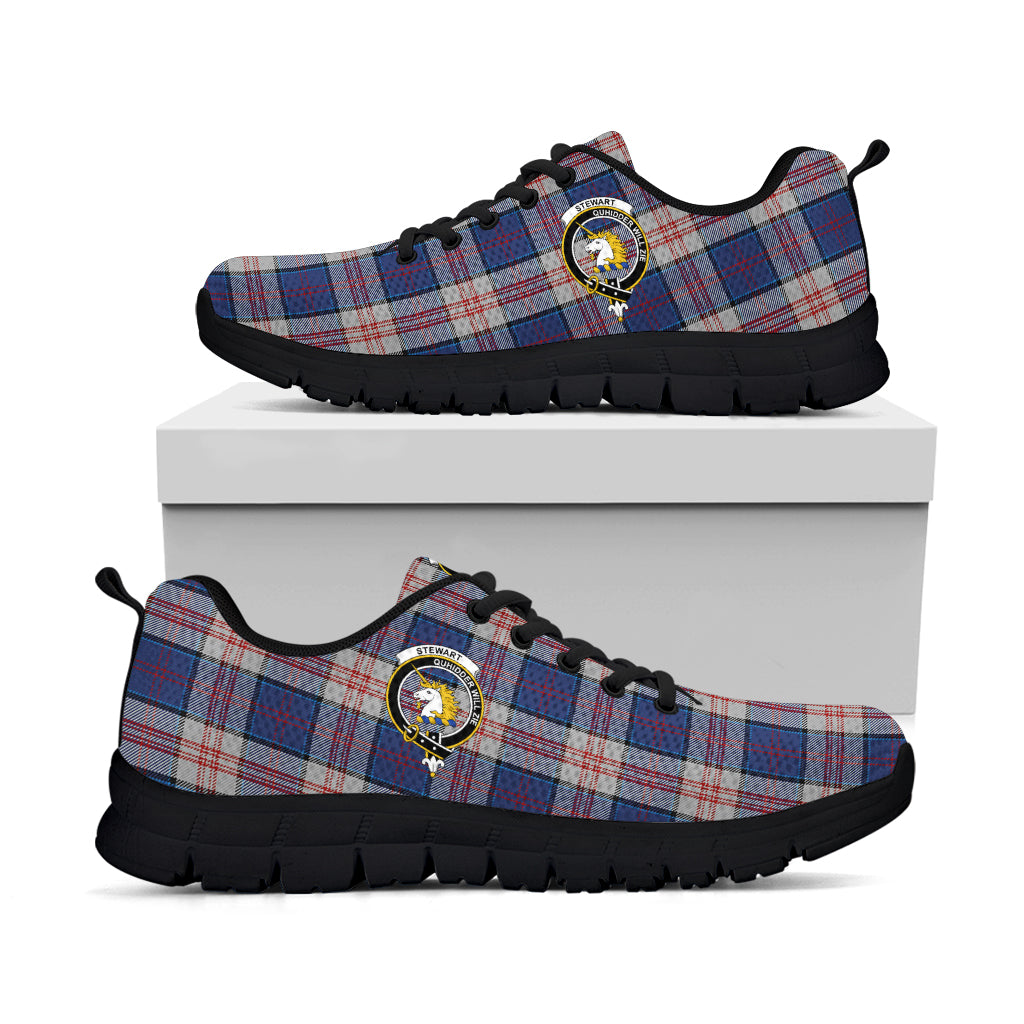 Stewart of Appin Hunting Dress Tartan Sneakers with Family Crest - Tartan Vibes Clothing