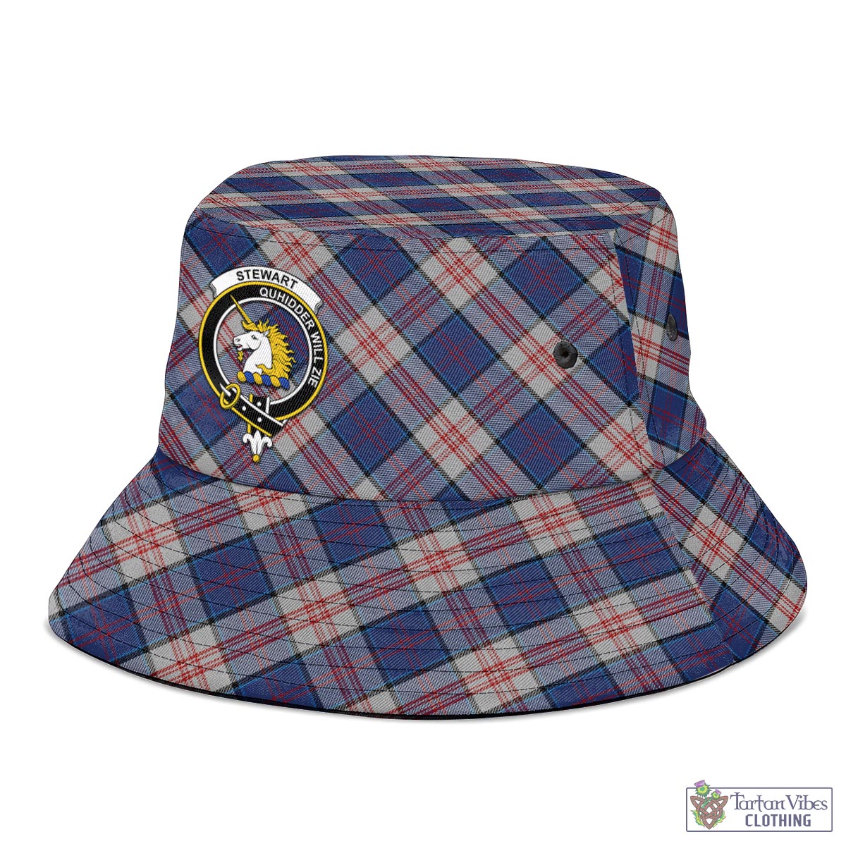 Tartan Vibes Clothing Stewart of Appin Hunting Dress Tartan Bucket Hat with Family Crest