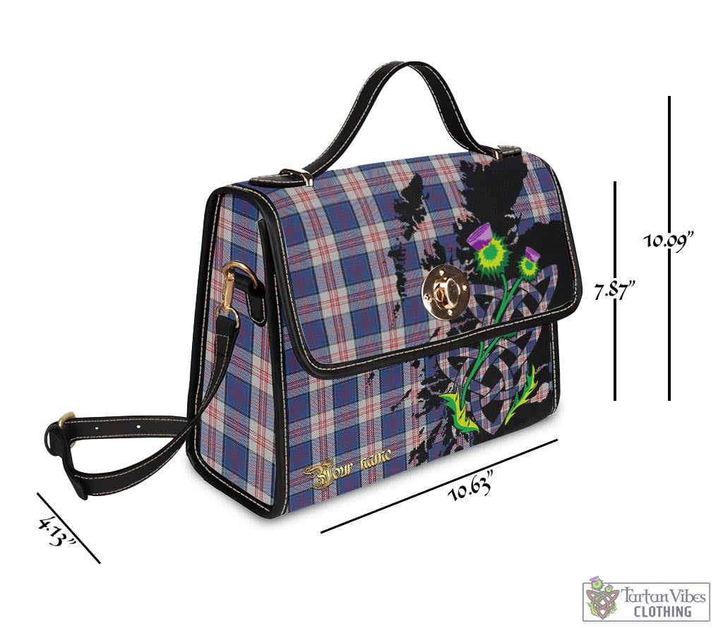 Tartan Vibes Clothing Stewart of Appin Hunting Dress Tartan Waterproof Canvas Bag with Scotland Map and Thistle Celtic Accents