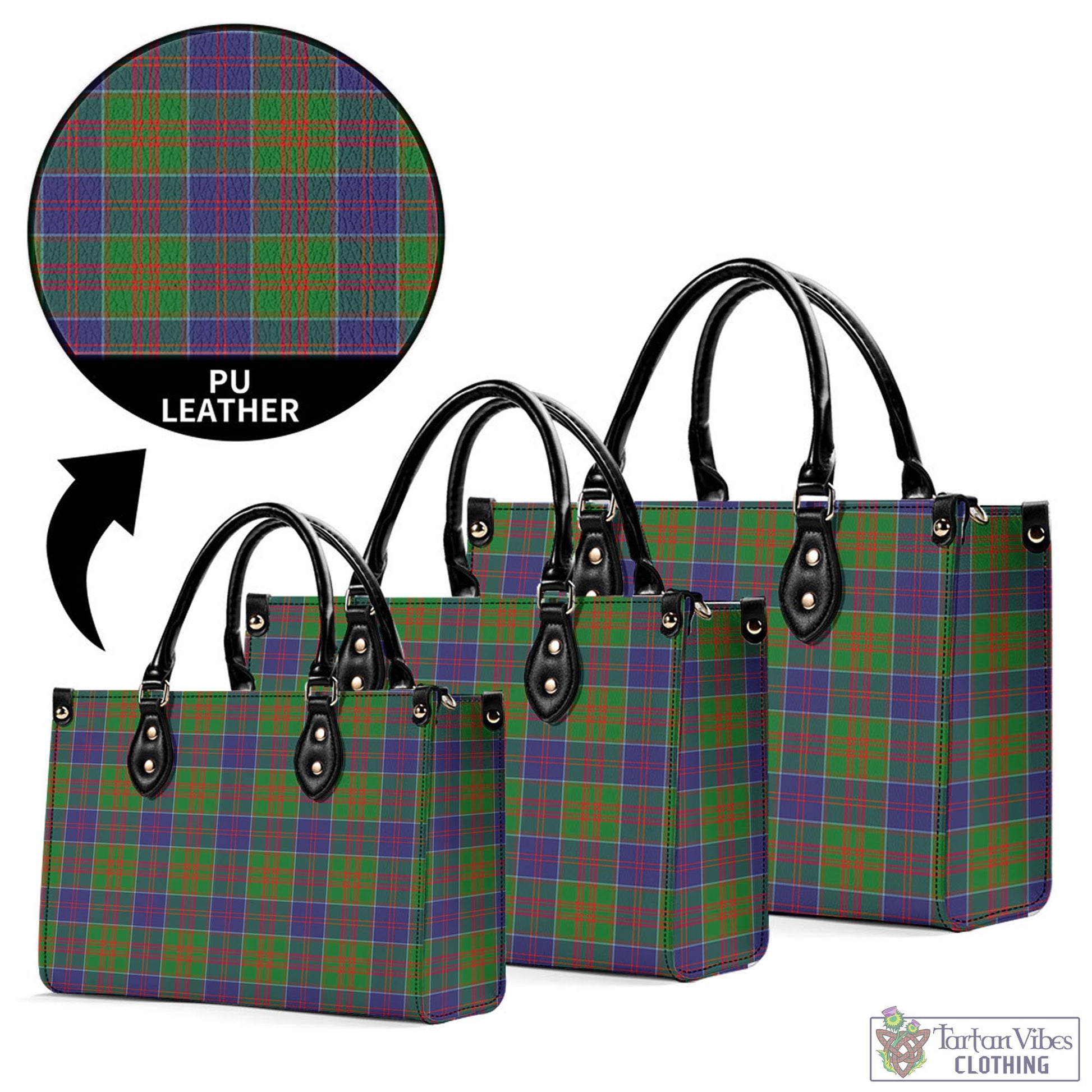 Tartan Vibes Clothing Stewart of Appin Hunting Modern Tartan Luxury Leather Handbags