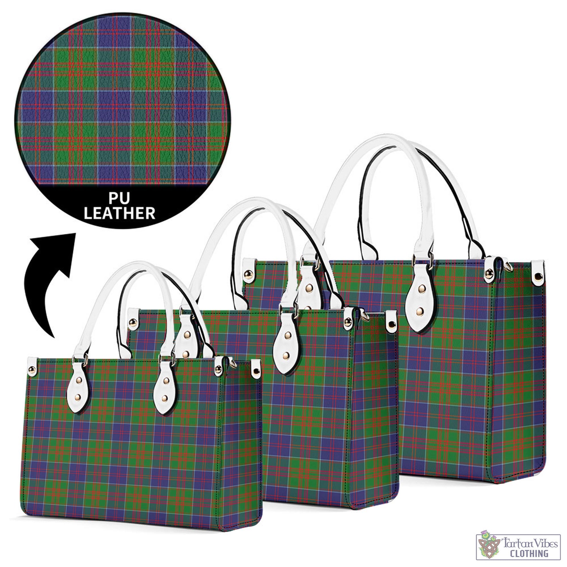 Tartan Vibes Clothing Stewart of Appin Hunting Modern Tartan Luxury Leather Handbags