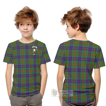 Stewart of Appin Hunting Modern Tartan Kid T-Shirt with Family Crest