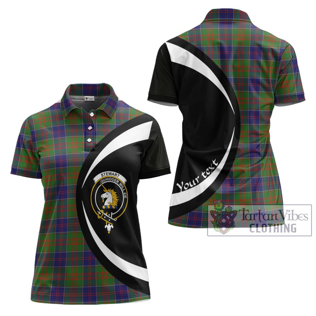 Stewart of Appin Hunting Modern Tartan Women's Polo Shirt with Family Crest Circle Style Women - Tartan Vibes Clothing