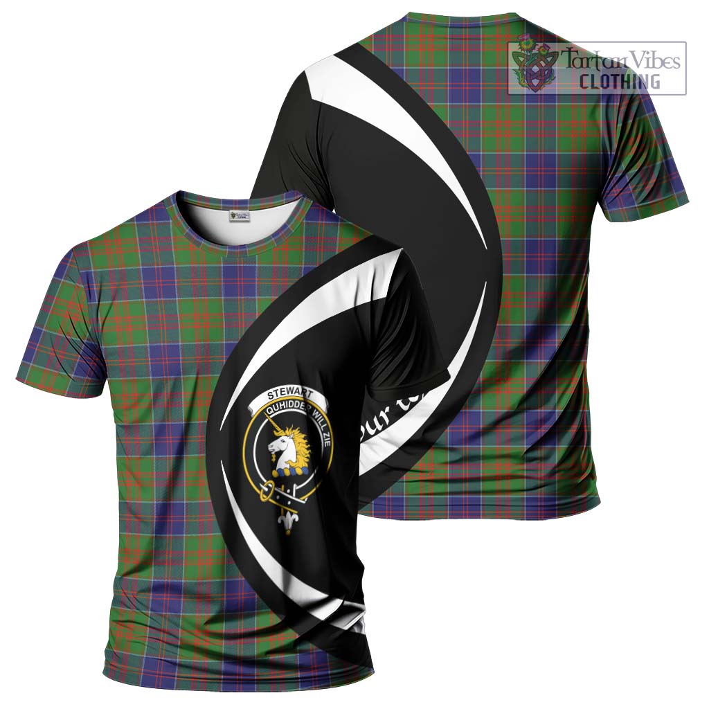 Tartan Vibes Clothing Stewart of Appin Hunting Modern Tartan T-Shirt with Family Crest Circle Style