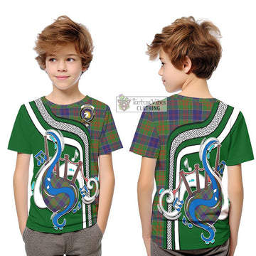 Stewart of Appin Hunting Modern Tartan Kid T-Shirt with Epic Bagpipe Style