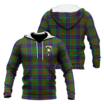 Stewart of Appin Hunting Modern Tartan Knitted Hoodie with Family Crest