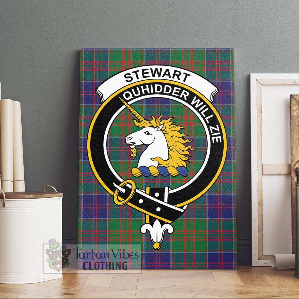 Stewart of Appin Hunting Modern Tartan Canvas Print Wall Art with Family Crest Without Frame - Tartan Vibes Clothing