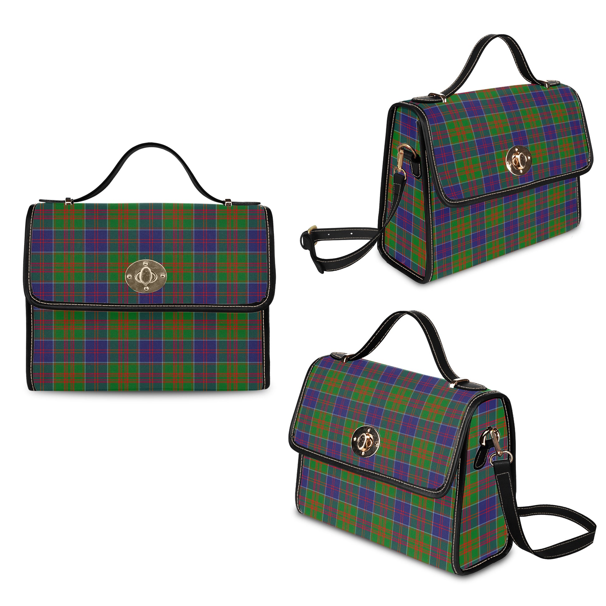 Stewart of Appin Hunting Modern Tartan Leather Strap Waterproof Canvas Bag One Size 34cm * 42cm (13.4" x 16.5") - Tartanvibesclothing