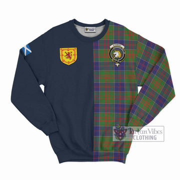 Stewart of Appin Hunting Modern Tartan Sweatshirt Alba with Scottish Lion Royal Arm Half Style