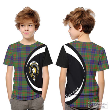 Stewart of Appin Hunting Modern Tartan Kid T-Shirt with Family Crest Circle Style