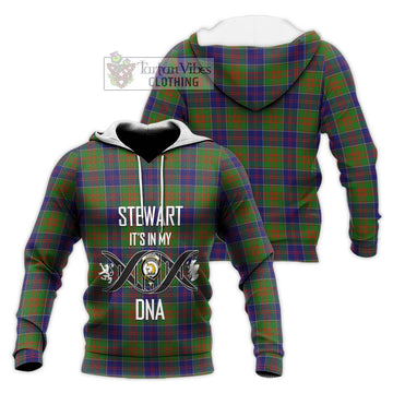 Stewart of Appin Hunting Modern Tartan Knitted Hoodie with Family Crest DNA In Me Style