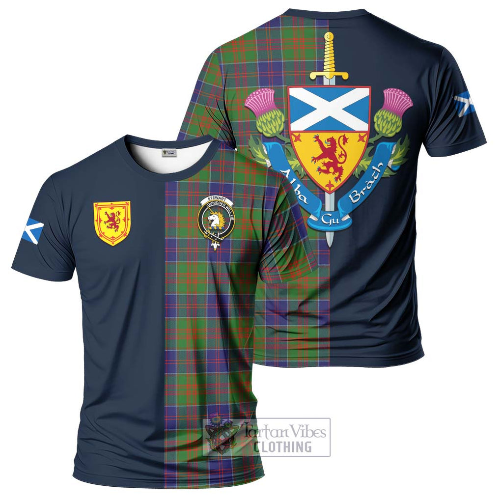 Tartan Vibes Clothing Stewart of Appin Hunting Modern Tartan T-Shirt Alba with Scottish Lion Royal Arm Half Style