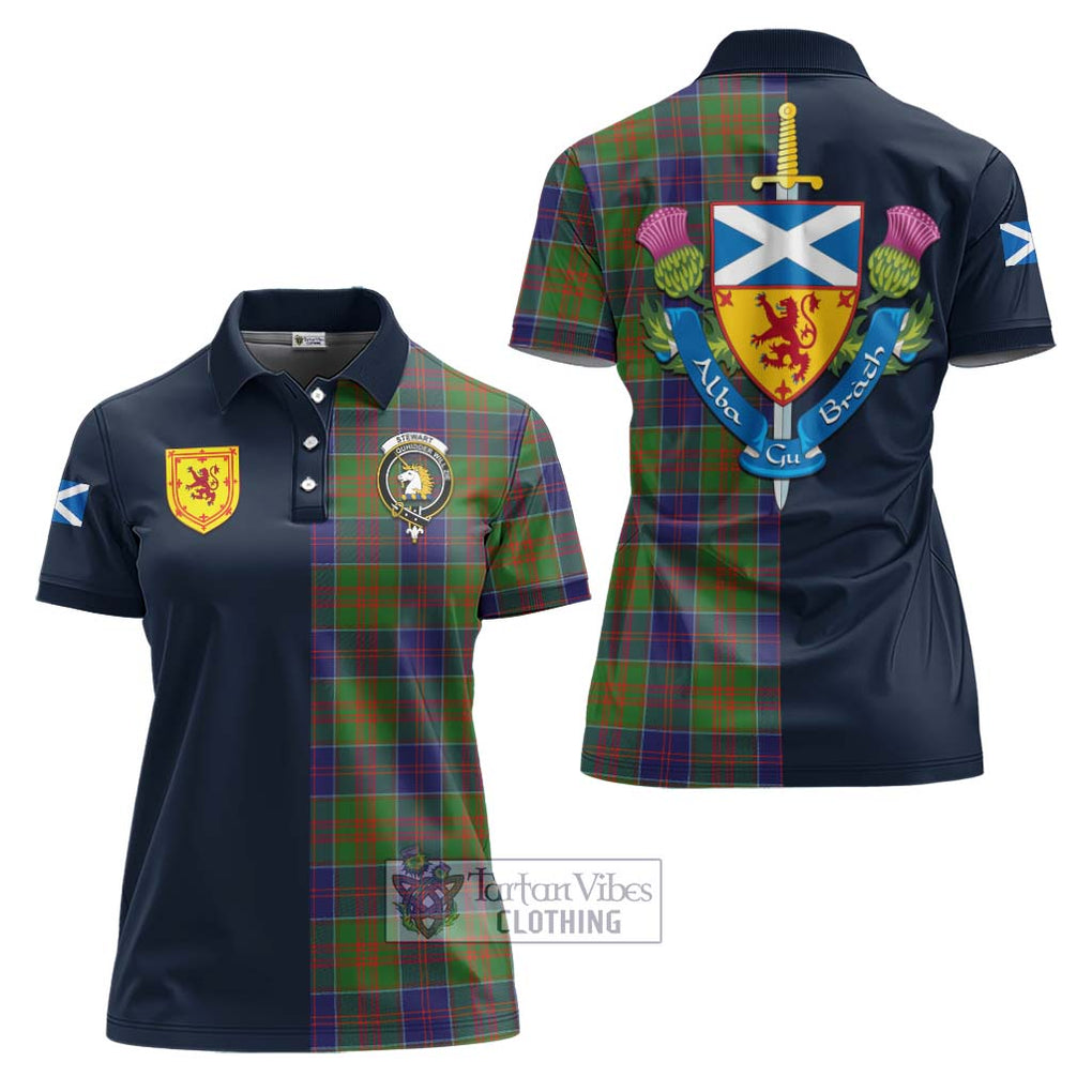 Tartan Vibes Clothing Stewart of Appin Hunting Modern Tartan Women's Polo Shirt with Scottish Lion Royal Arm Half Style