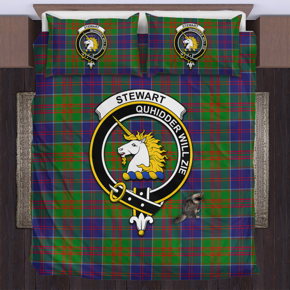 Stewart of Appin Hunting Modern Tartan Bedding Set with Family Crest US Bedding Set - Tartan Vibes Clothing