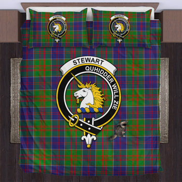 Stewart of Appin Hunting Modern Tartan Bedding Set with Family Crest