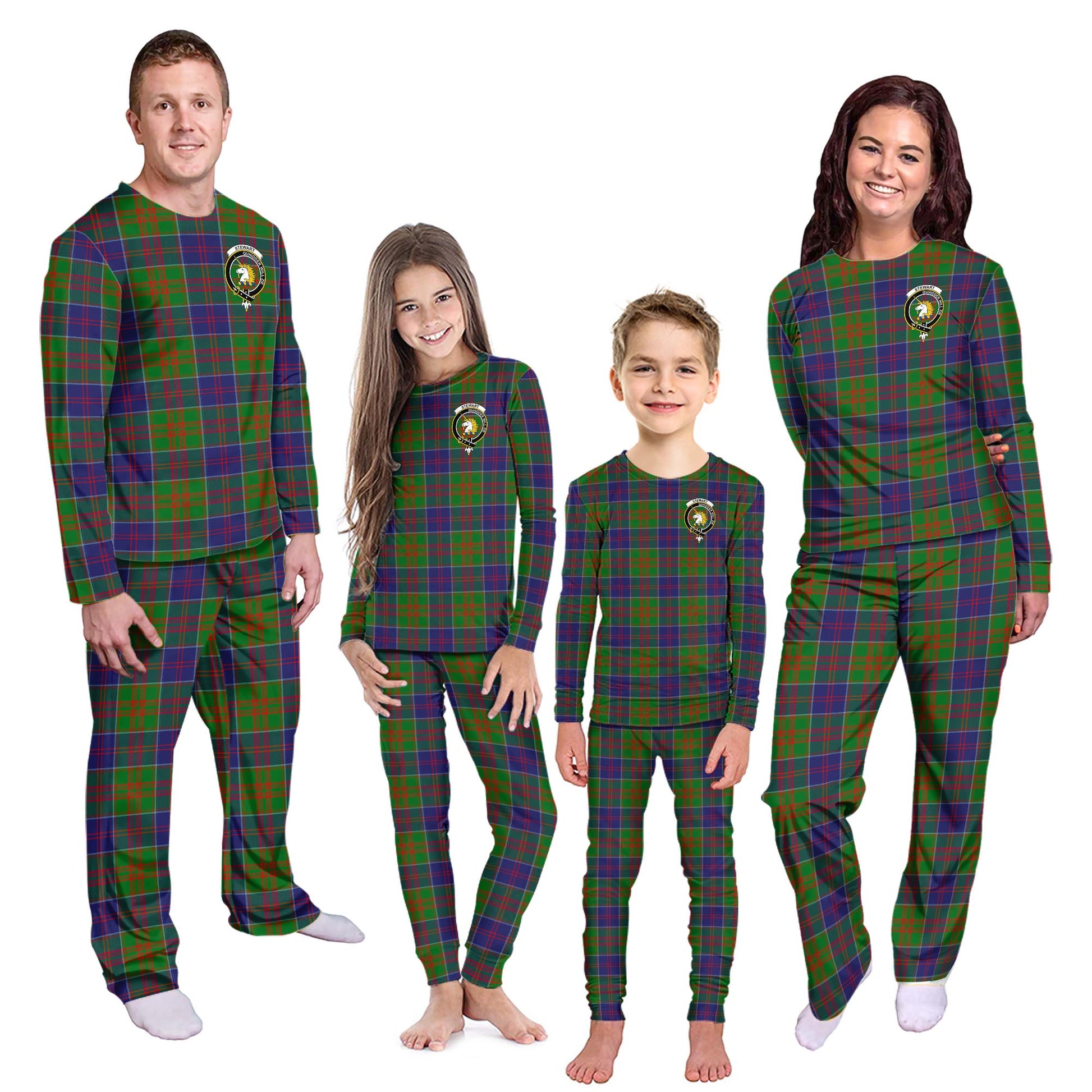 Stewart of Appin Hunting Modern Tartan Pajamas Family Set with Family Crest - Tartanvibesclothing