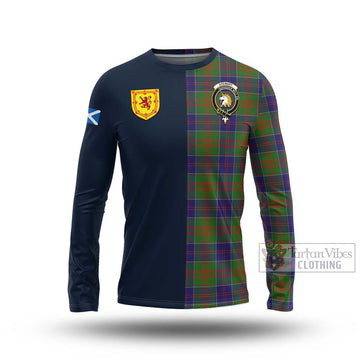 Stewart of Appin Hunting Modern Tartan Long Sleeve T-Shirt Alba with Scottish Lion Royal Arm Half Style