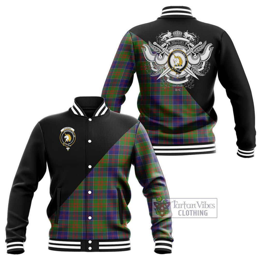 Stewart of Appin Hunting Modern Tartan Baseball Jacket with Family Crest and Military Logo Style Unisex - Tartanvibesclothing Shop