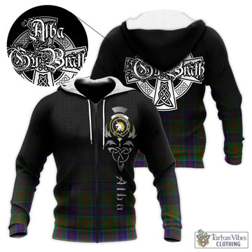 Stewart of Appin Hunting Modern Tartan Knitted Hoodie Featuring Alba Gu Brath Family Crest Celtic Inspired