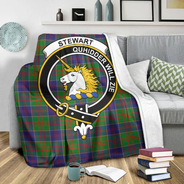 Stewart of Appin Hunting Modern Tartan Blanket with Family Crest