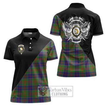 Stewart of Appin Hunting Modern Tartan Women's Polo Shirt with Family Crest and Military Logo Style