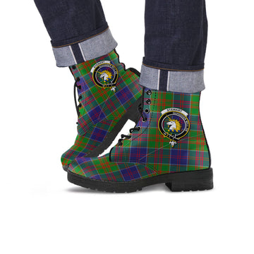 Stewart of Appin Hunting Modern Tartan Leather Boots with Family Crest