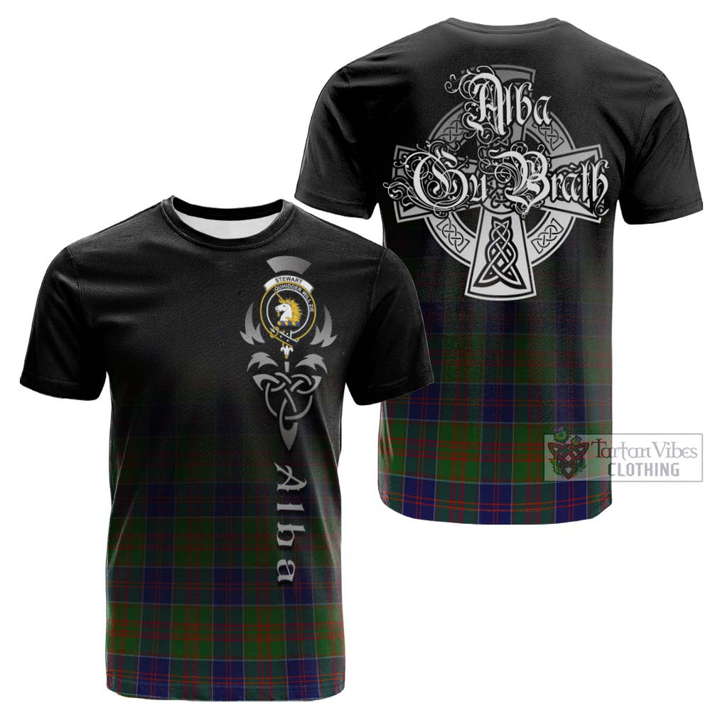 Tartan Vibes Clothing Stewart of Appin Hunting Modern Tartan Cotton T-shirt Featuring Alba Gu Brath Family Crest Celtic Inspired