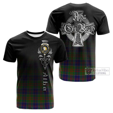 Stewart of Appin Hunting Modern Tartan Cotton T-shirt Featuring Alba Gu Brath Family Crest Celtic Inspired