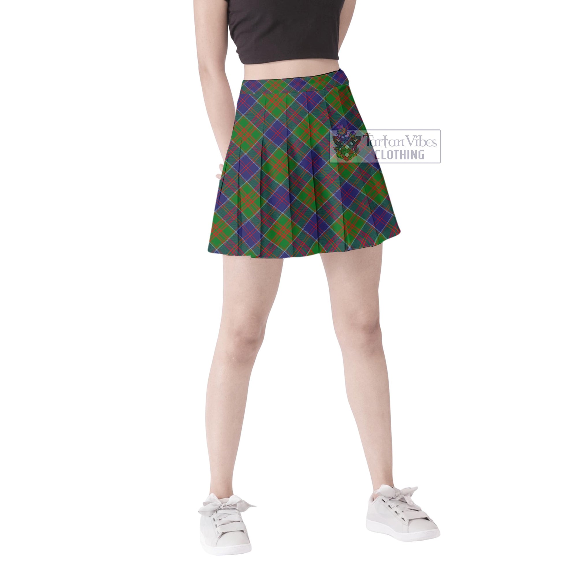 Tartan Vibes Clothing Stewart of Appin Hunting Modern Tartan Women's Plated Mini Skirt