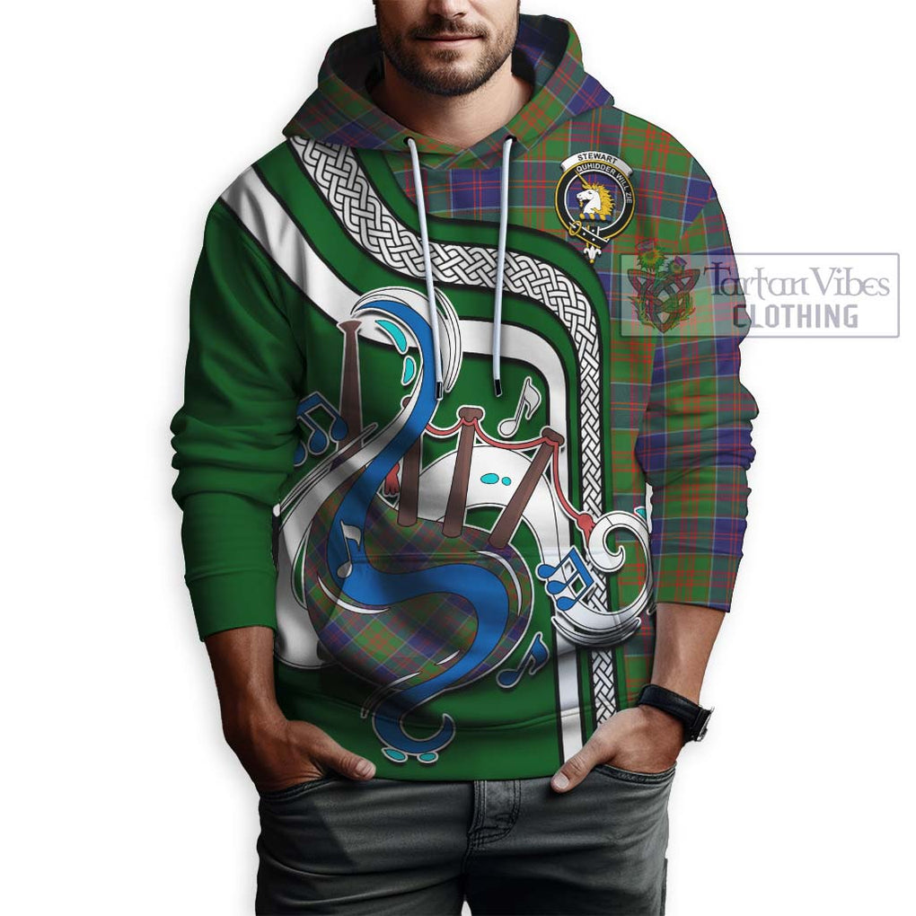 Stewart of Appin Hunting Modern Tartan Hoodie with Epic Bagpipe Style Zip Hoodie - Tartanvibesclothing Shop