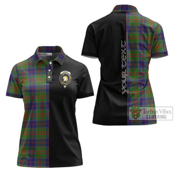 Stewart of Appin Hunting Modern Tartan Women's Polo Shirt with Family Crest and Half Of Me Style