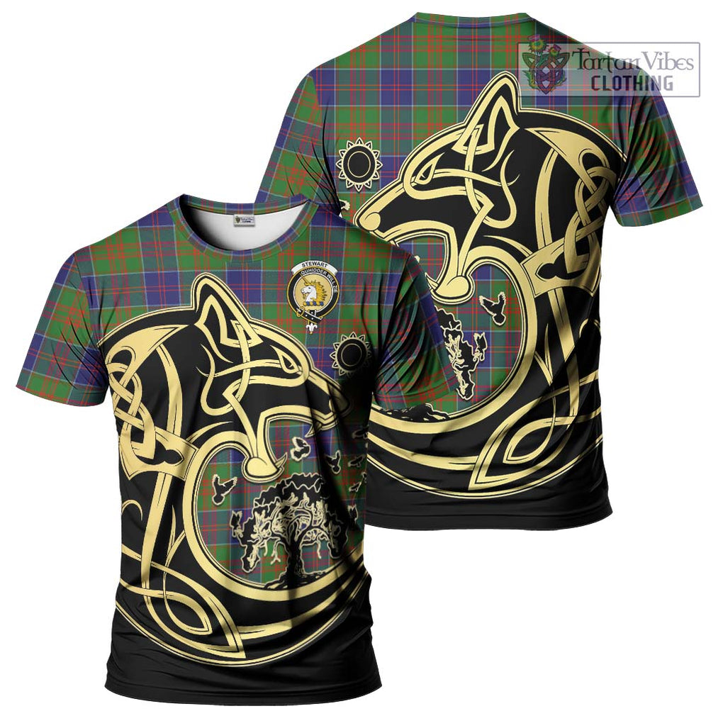 Stewart of Appin Hunting Modern Tartan T-Shirt with Family Crest Celtic Wolf Style Kid's Shirt - Tartan Vibes Clothing