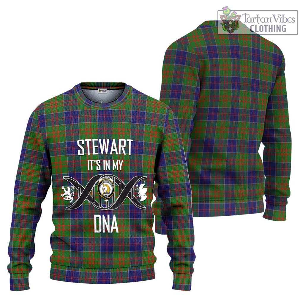 Stewart of Appin Hunting Modern Tartan Knitted Sweater with Family Crest DNA In Me Style Unisex - Tartanvibesclothing Shop