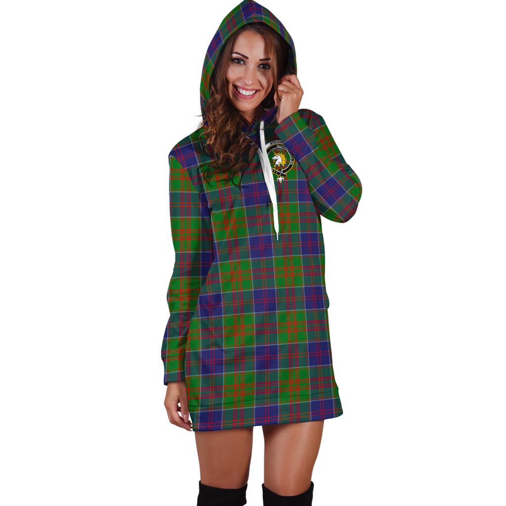 Stewart of Appin Hunting Modern Tartan Hoodie Dress with Family Crest - Tartan Vibes Clothing