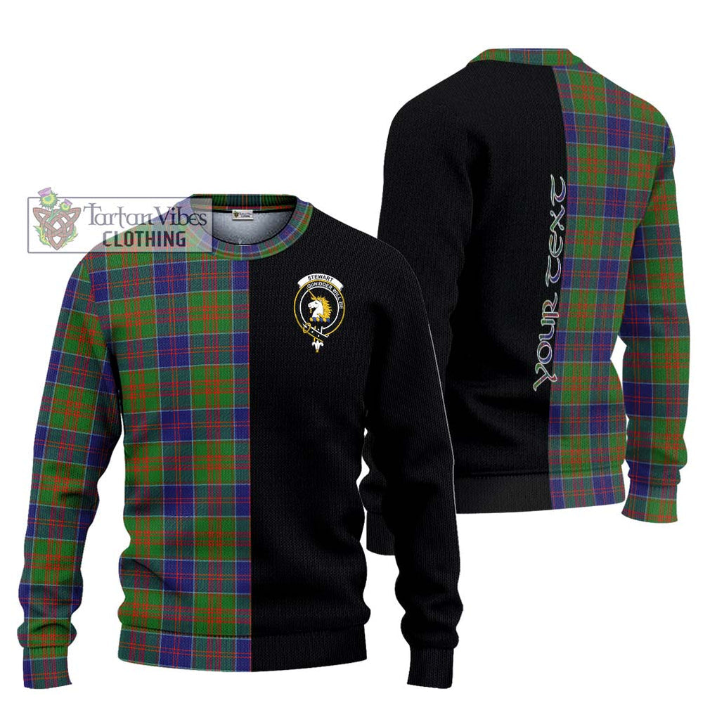 Stewart of Appin Hunting Modern Tartan Knitted Sweater with Family Crest and Half Of Me Style Unisex - Tartanvibesclothing Shop