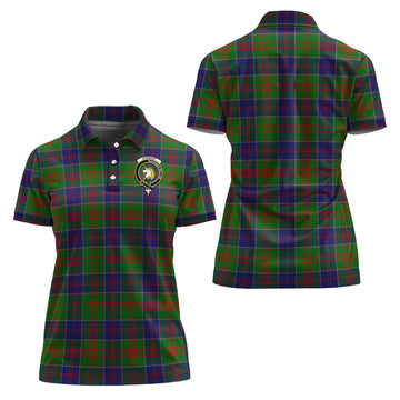 Stewart of Appin Hunting Modern Tartan Polo Shirt with Family Crest For Women