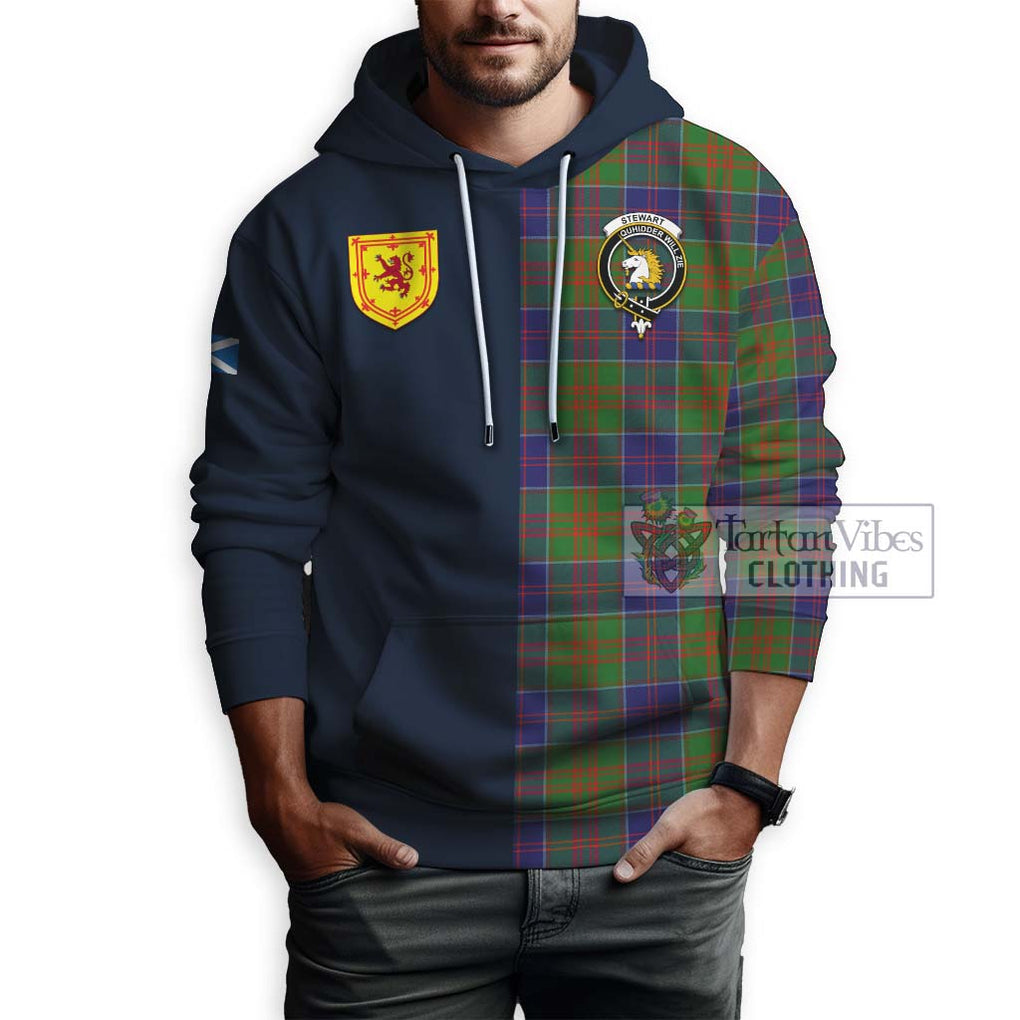 Tartan Vibes Clothing Stewart of Appin Hunting Modern Tartan Hoodie with Scottish Lion Royal Arm Half Style