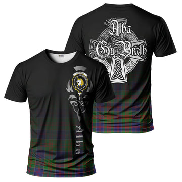 Stewart of Appin Hunting Modern Tartan T-Shirt Featuring Alba Gu Brath Family Crest Celtic Inspired